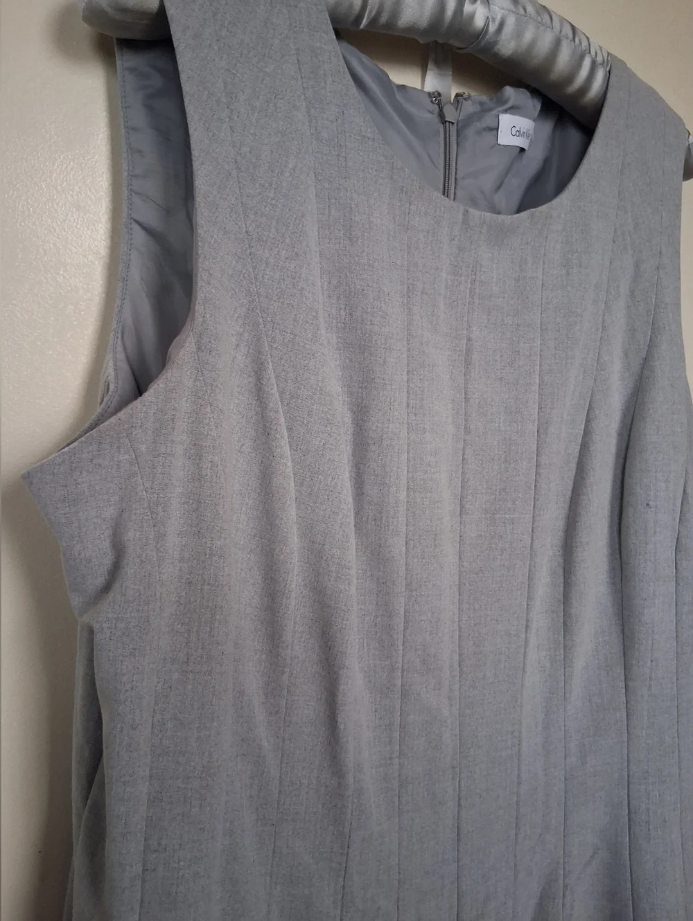 Calvin Klein Heather Gray Sleeveless Sheath Dress